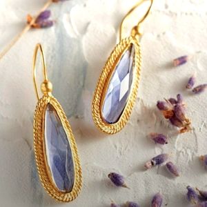 Lilac purple stone earrings
